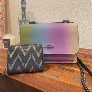 Ombré Coach purse w/ matching wallet